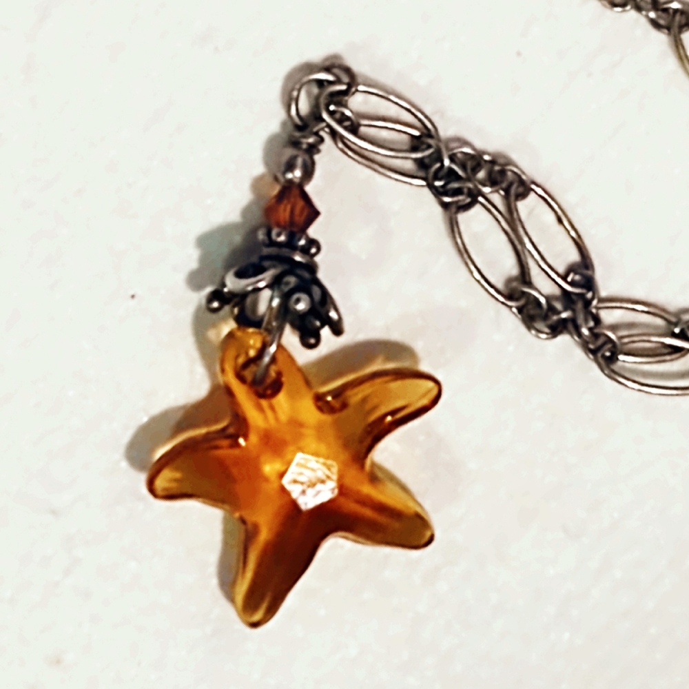Swarovski Crystal Star Sterling Pendant Necklace - Picture 5 of 9